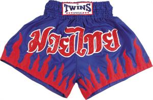 Twins Thai Style Trunks Blue/Flames